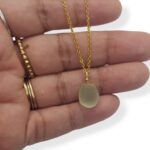 Seafoam Sea Glass Marble Necklace - Kiniki Collection