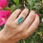 Aqua Sea Glass Ring - Caviar Collection