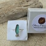 Aqua Sea Glass Ring - Caviar Collection