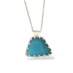 Aqua Sea Glass Necklace Special Setting - Queen Collection