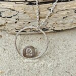 Seafoam Aqua Sea Glass - Ring Necklace