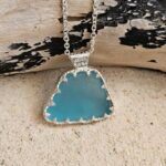 Aqua Sea Glass Necklace Special Setting - Queen Collection