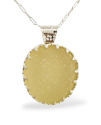 Yellow Sea Glass Necklace Special Setting - Queen Collection