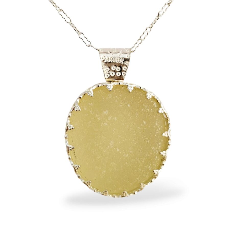 Yellow Sea Glass Necklace Special Setting - Queen Collection