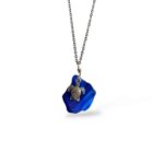 Blue Sea Glass with Turtle Necklace