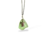 Seafoam Sea Glass with Turtle Necklace