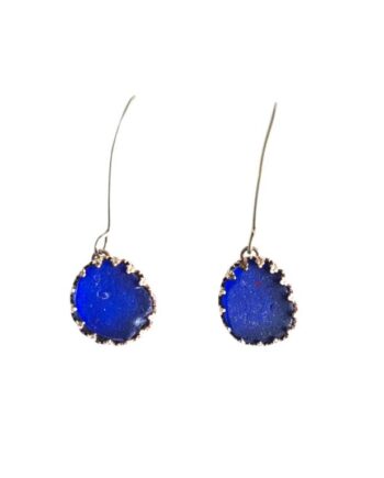 Cobalt Blue Sea Glass and Sterling Silver Earrings